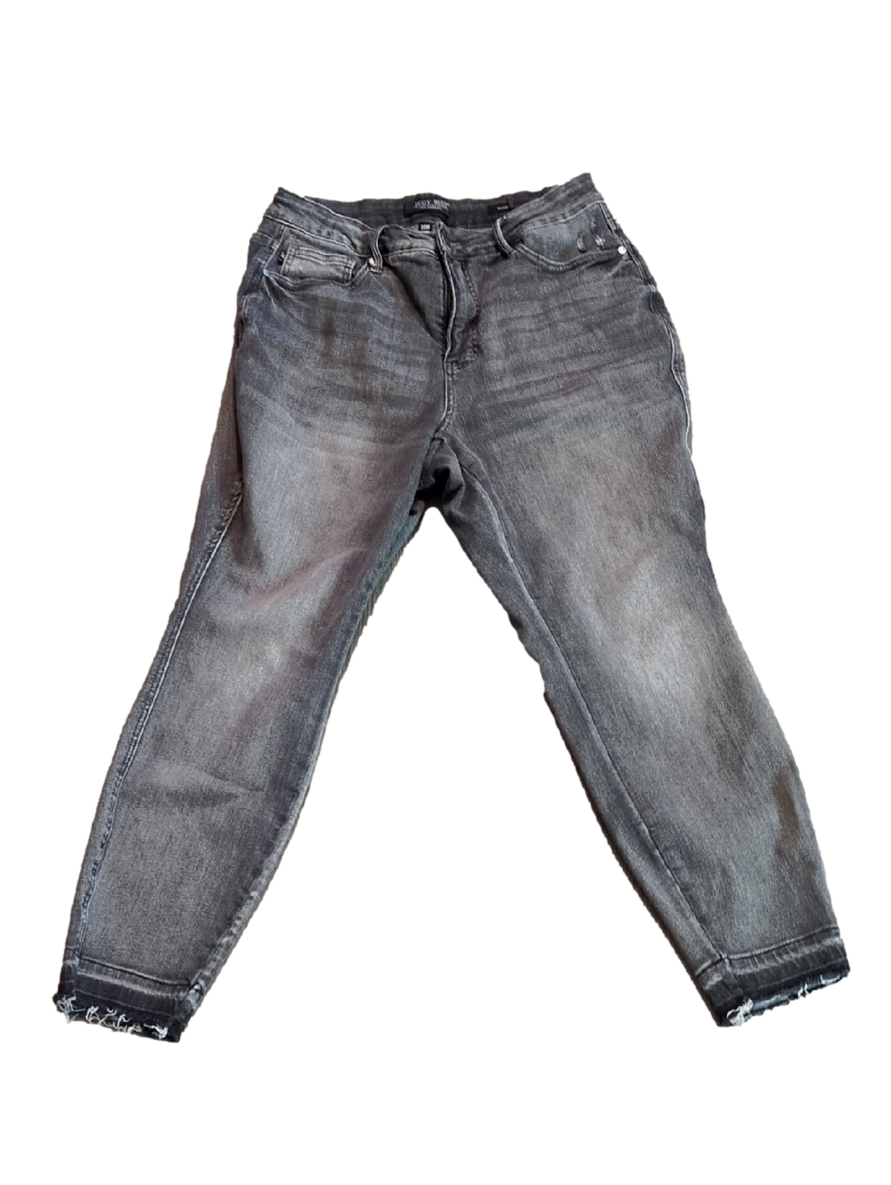 Judy Blue Gray Black Distressed Skinny Jeans Size 14W
